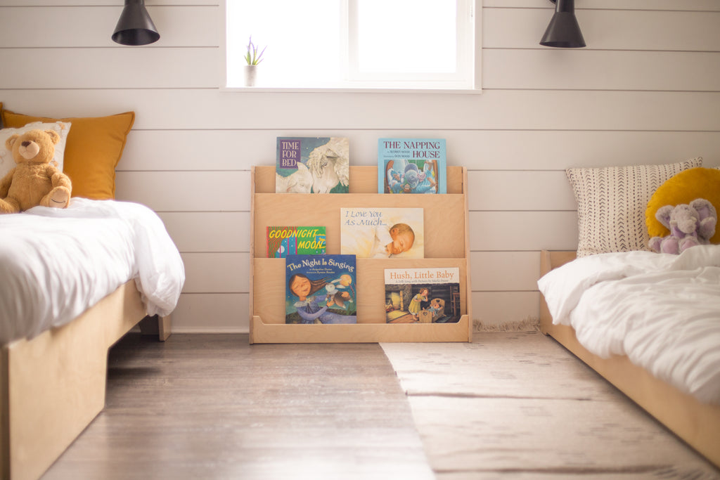 Wood Book Shelf in Bedroom